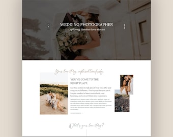 Tema de WordPress para fotógrafos de bodas, portafolio de fotografía / plantilla web moderna, tema hijo Kadence / EMMA