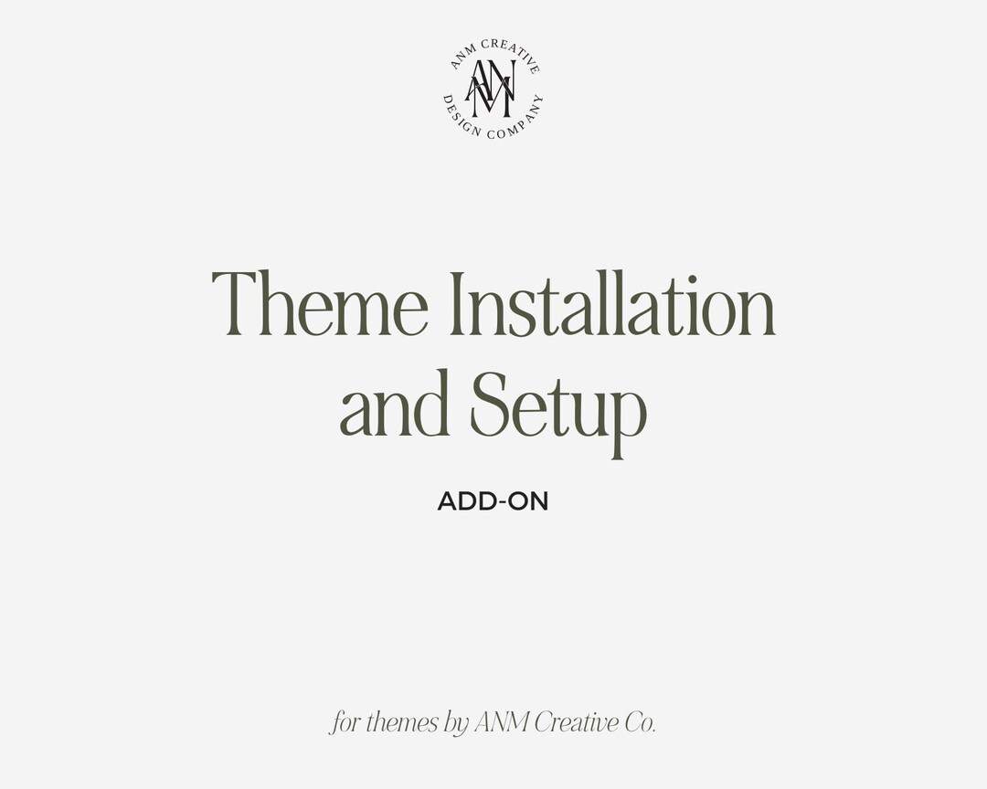 Theme Installation & Setup | Add-on | for Themes by Anmcreativeco - Etsy