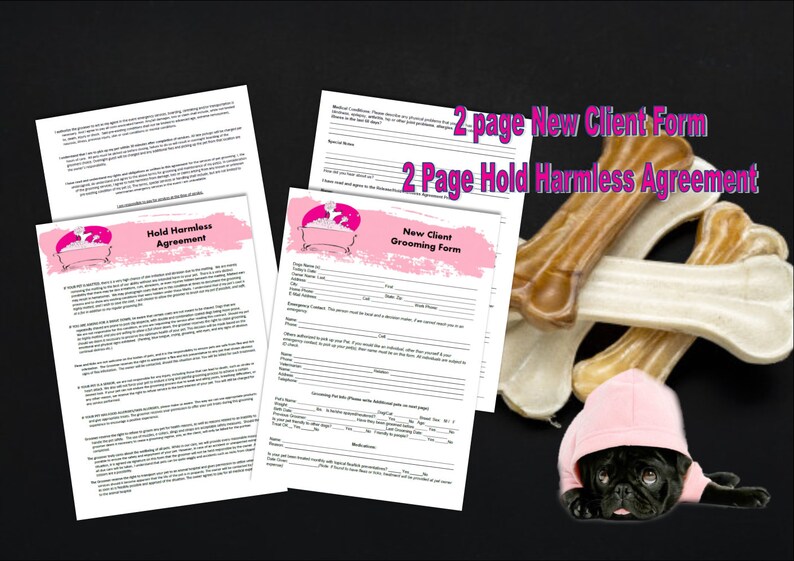 Dog Groomer Pet Care Business Forms Templates Etsy
