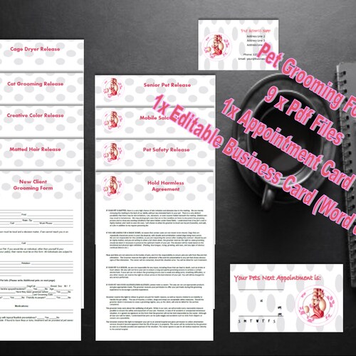 Pet Grooming Pet Care Business Forms Templates and Agreements Etsy
