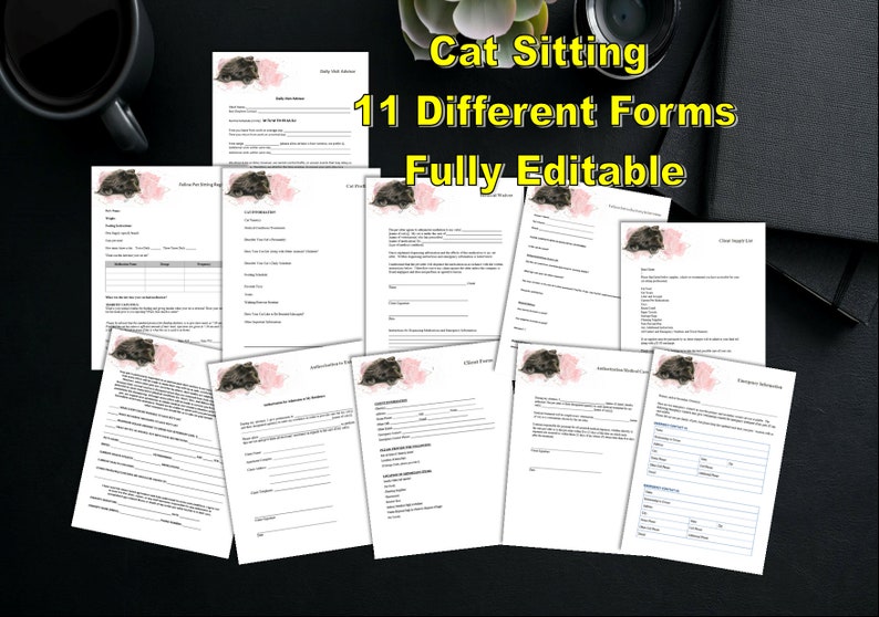 Cat Sitting Pet Care Business Forms, Templates and Agreements Etsy