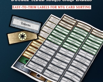 Double-Sided MtG Card Labels | Instant Download for Quick Deck Organization