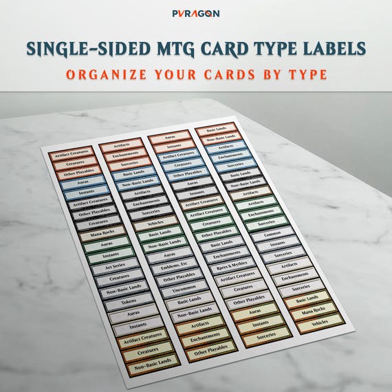 Mtg Card Type Labels | Single-sided Dividers (instant Download PDF) - Etsy Mtg Card Type Labels | Single-sided Dividers (instant Download PDF) - Etsy