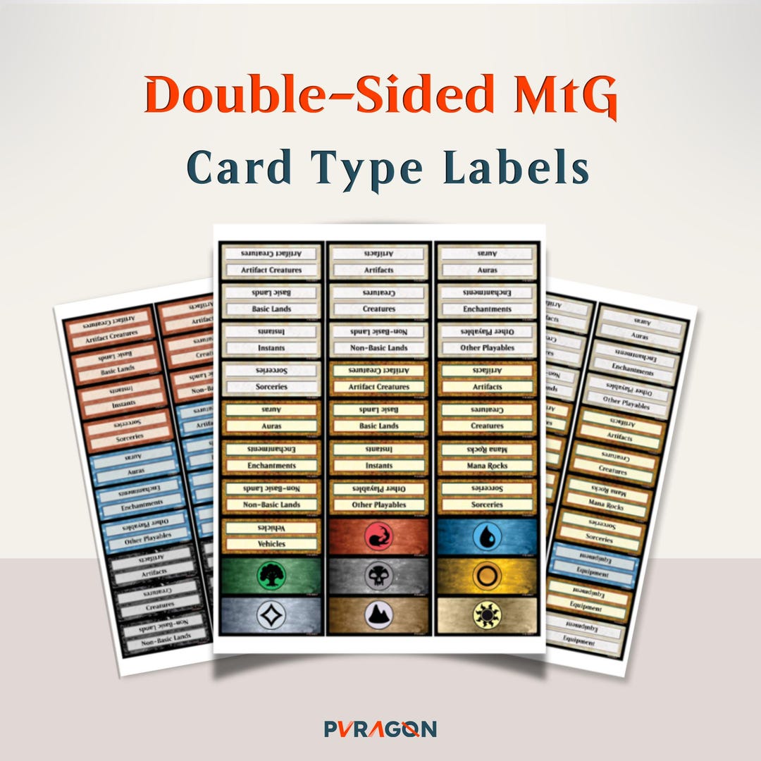 Double-sided Mtg Card Labels | Instant Download for Quick Deck Organization  - Etsy