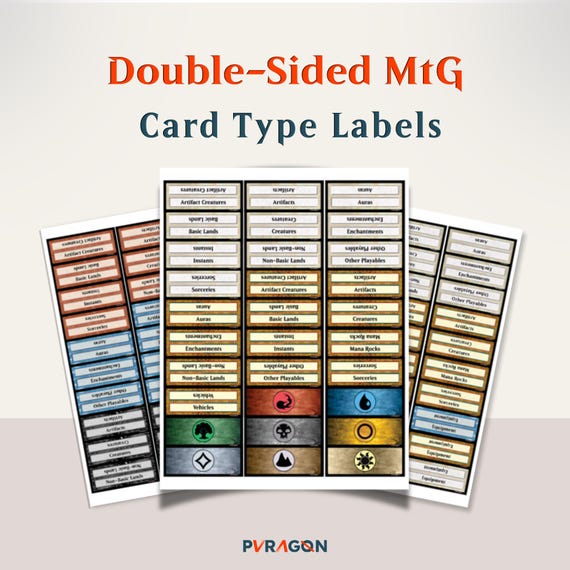 Double-sided Mtg Card Labels | Instant Download for Quick Deck Organization  - Etsy