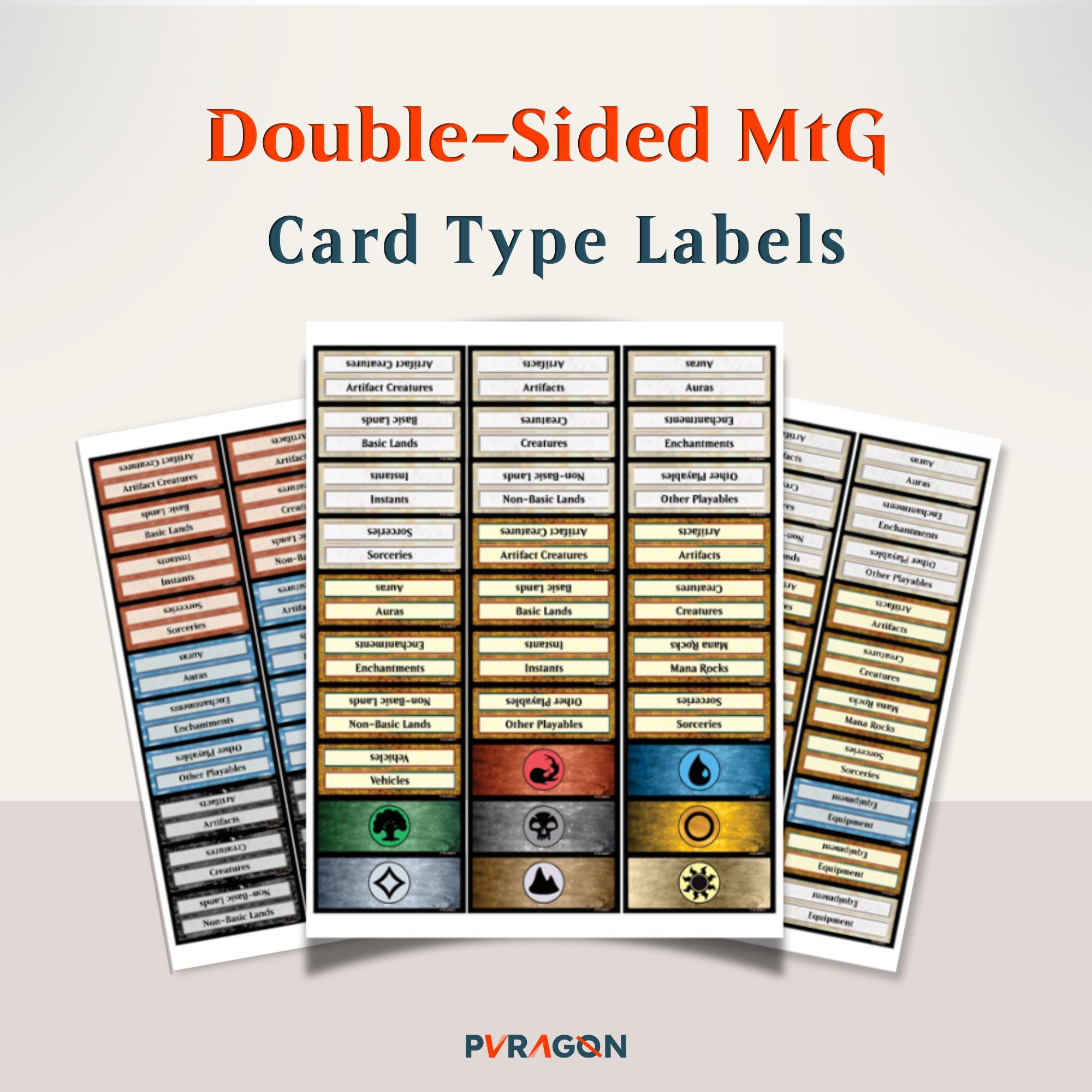 Double-sided Mtg Card Labels | Instant Download for Quick Deck