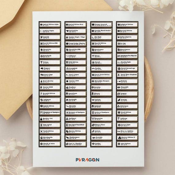 Printable Mtg Set Labels Bundle | 1993-2026 (digital Download) - Etsy