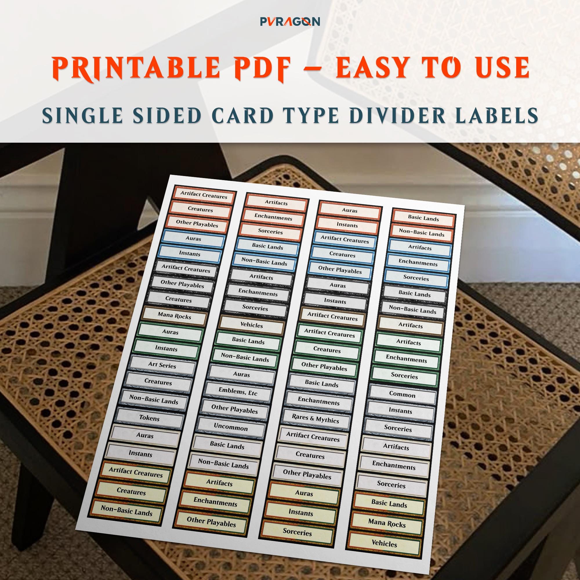mtg card dividers printable MTG Card Dividers and Symbols Guide