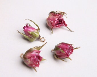 Real Flower Charm 2pcs purple pink flowers Pressed Flower 1-3cm Resin Pendant Dired Flower earring charm Handmade making jewelry kw0559-12