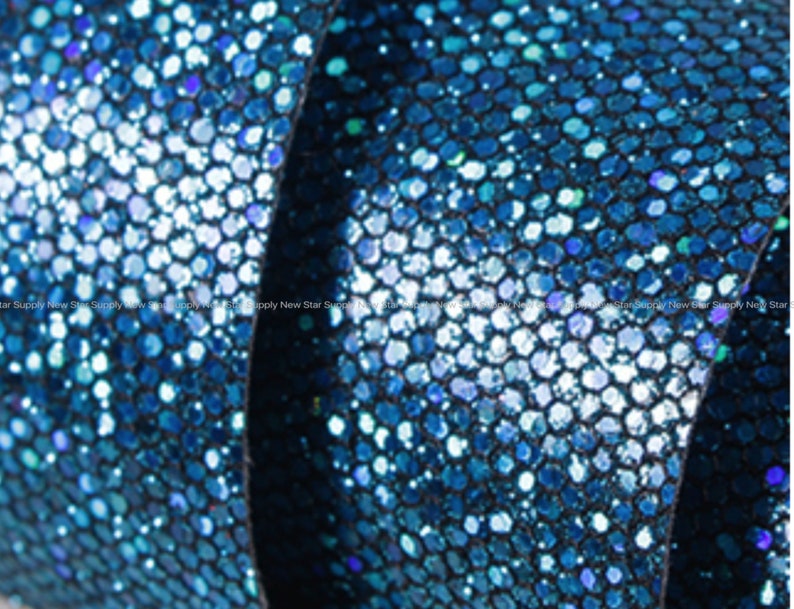 Blue Glitter Mermaid Fish Scale Faux Leather Fabric, Iridescent Snake ...