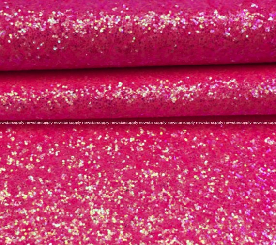 By Half Yard Pink Bling Chunky Glitter Sequin Faux Leather - Glitter Faux Leather By The Yard By Half Yard Pink Bling Chunky Glitter Sequin Faux Leather - Glitter Faux Leather By The Yard