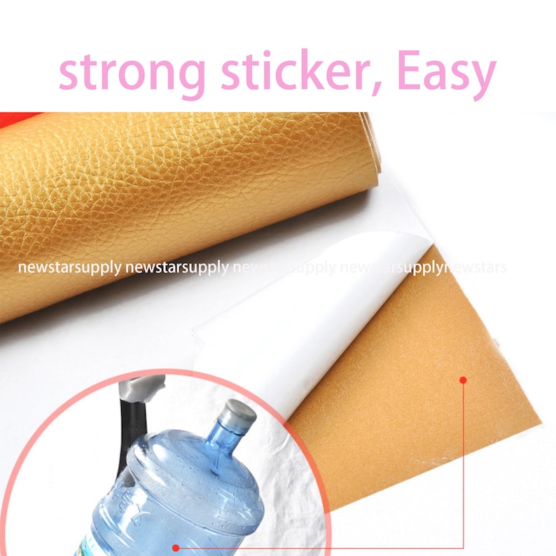 Sticky Brown Leather By half yard Sticker Faux leather Sheet Etsy