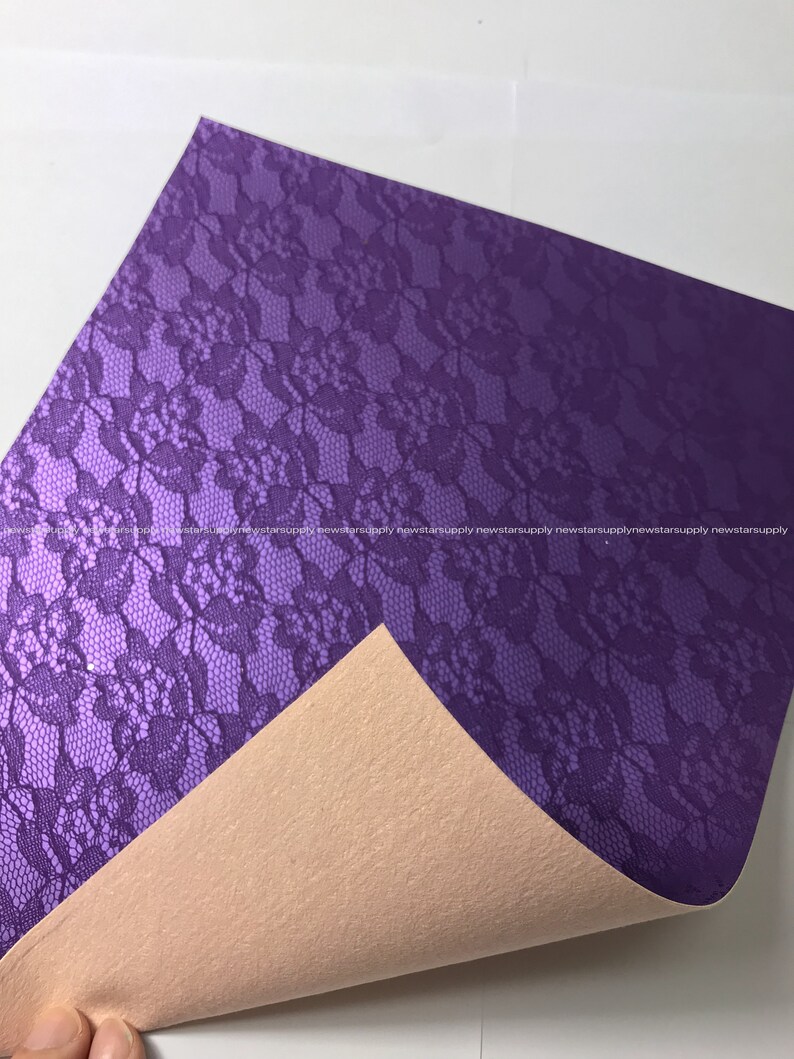 Purple Lace Faux Leather Fabric Leather Sheet Leather Supply Wholesale ...
