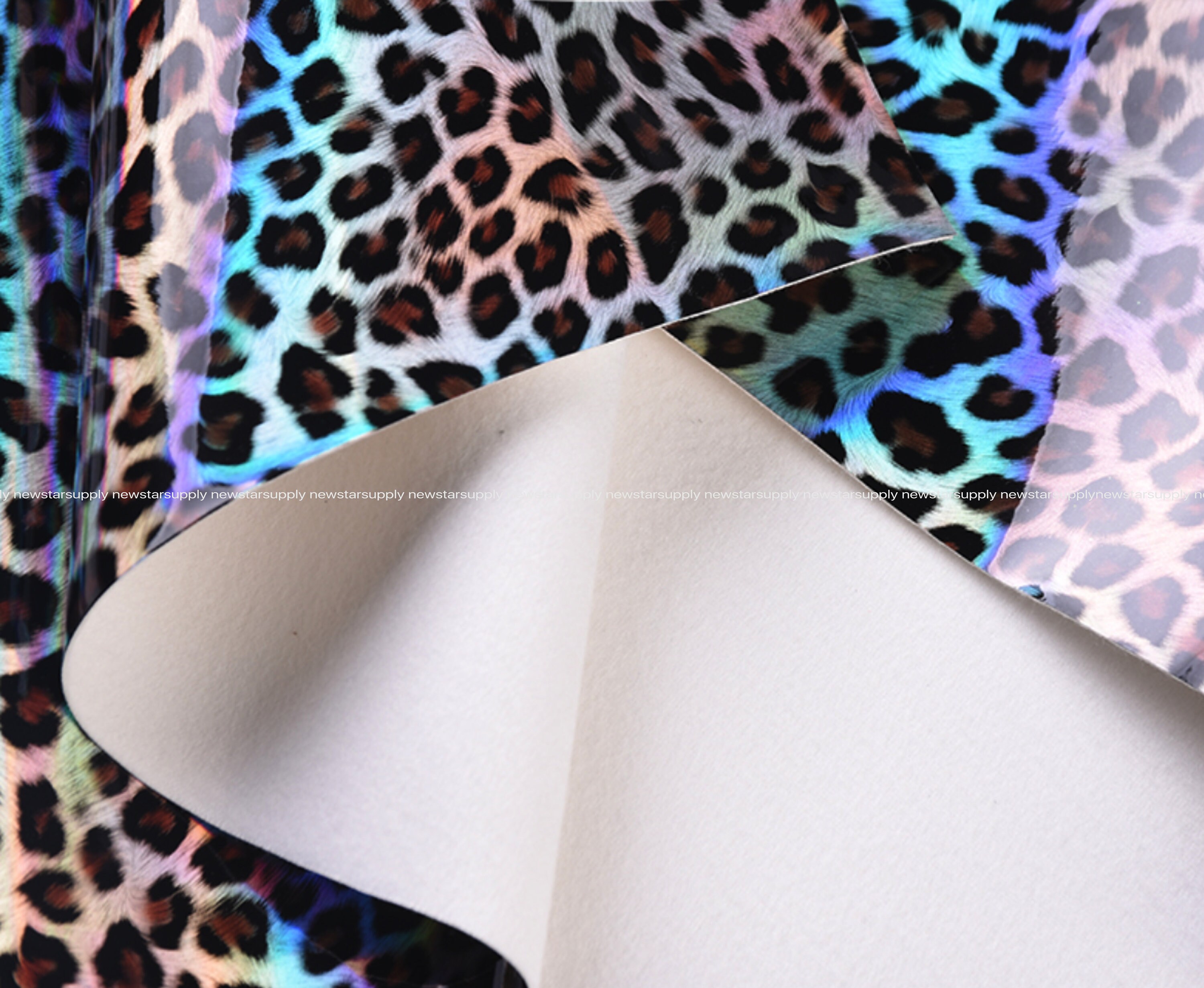 By Half Yard Purple Mirror Shiny Leopard Faux Leather Chair