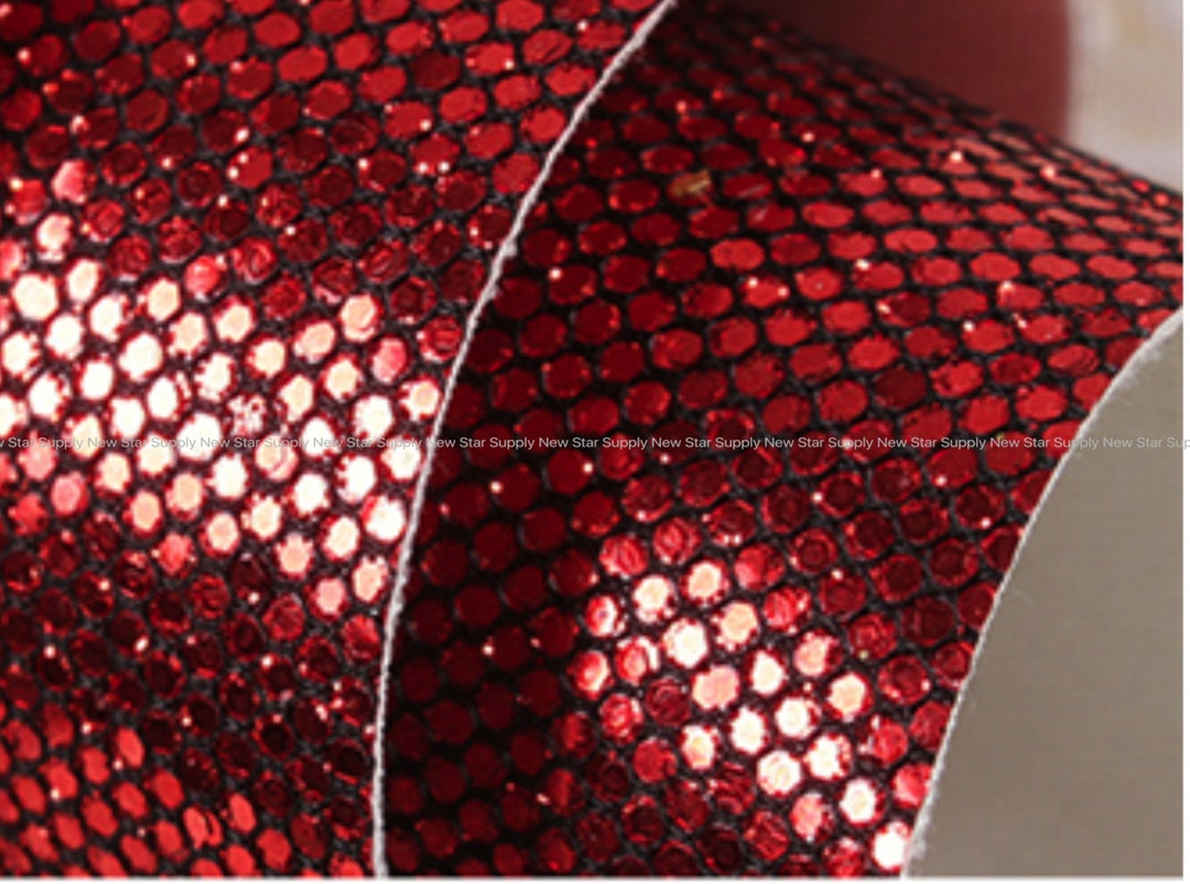 Red Glitter Iridescent Mermaid Scales Fish Faux Leather Sheet Earring ...