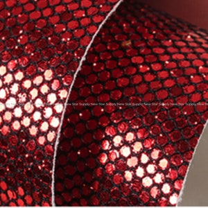 Red glitter iridescent mermaid scales fish Faux Leather sheet earring hair bow making canvas wholesale fabric craft tools supplies by003-4