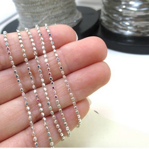 Sterling silver Square beads  chain 3.2feet Unfinished Chain Bulk 925 sterling silver chain jewelry processing  for Women & Men kw0029