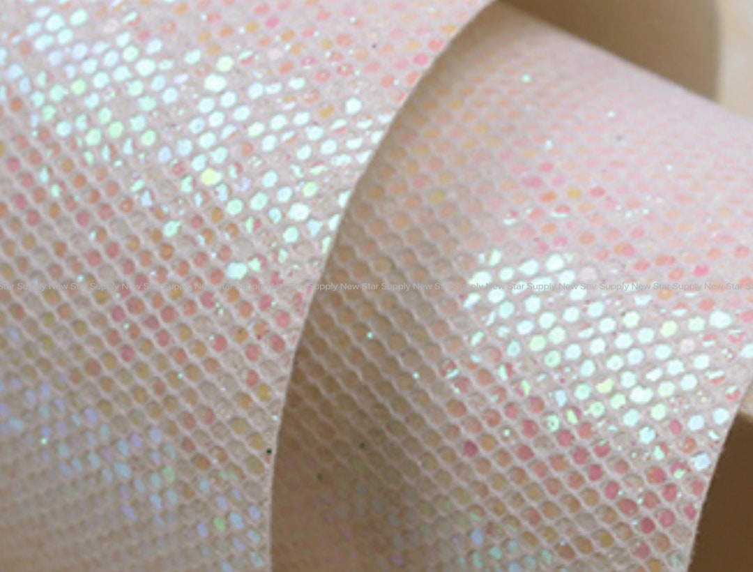 White Snake Glitter Iridescent Mermaid Scales Fish Faux Leather Sheet ...