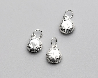 Sterling silver sea shell pendant jewelry charms Pendants earring Necklace bracelet charm Diy charms Jewelry making findings kw1032