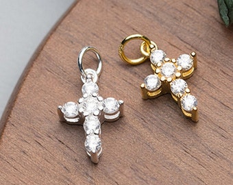 Sterling silver cross pendant jewelry charms Pendants earring Necklace bracelet charm Diy charms Jewelry making findings kw1044
