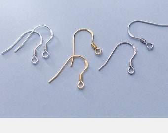 Sterling silver flat stamped Earring Hooks Earwire Earring Wire Ear Wire 925 silver Diy making Earring Components findings kw0719