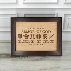 Letrero de la Armadura de Dios Decoración Armadura Completa de Dios Regalo para Padres Regalo para el Día del Padre Regalos Cristianos para Mujeres Regalos para Hombres Efesios 6:10 Guerra Espiritual