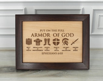 The Armor Of God Sign Decor Full Armor of God Father Gift Fathers Day Gift Women Christian Gifts For Men Ephesians 6:10 Spiritual Warfare