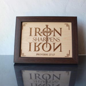 Iron Sharpens Iron Engraved Home Decor Christian Couples Gift Mens Christian Gift For Him Iron Anniversary Gift Wedding Gift For Christian