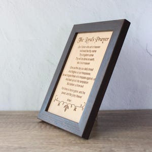 Oración grabada con el Padre Nuestro, arte de pared, decoración cristiana, placa del Padre Nuestro, regalo cristiano, decoración cristiana para el hogar. imagen 2