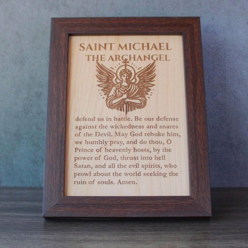 Saint Michael Prayer Wall Art for Home Decor Catholic Gift Idea for ...