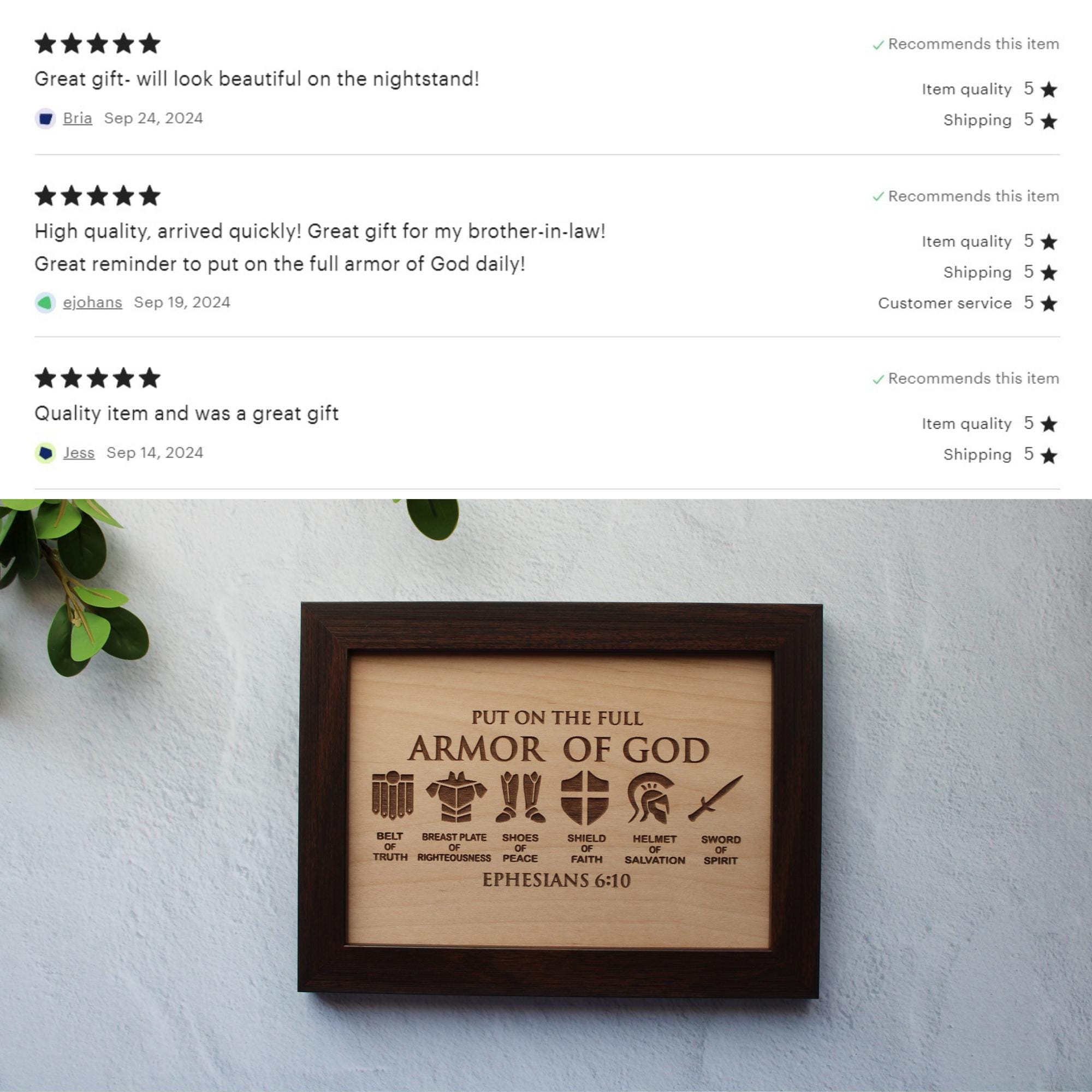 The Armor Of God Sign Decor Full Armor of God Father Gift Fathers Day Gift Women Christian Gifts For Men Ephesians 6:10 Spiritual Warfare