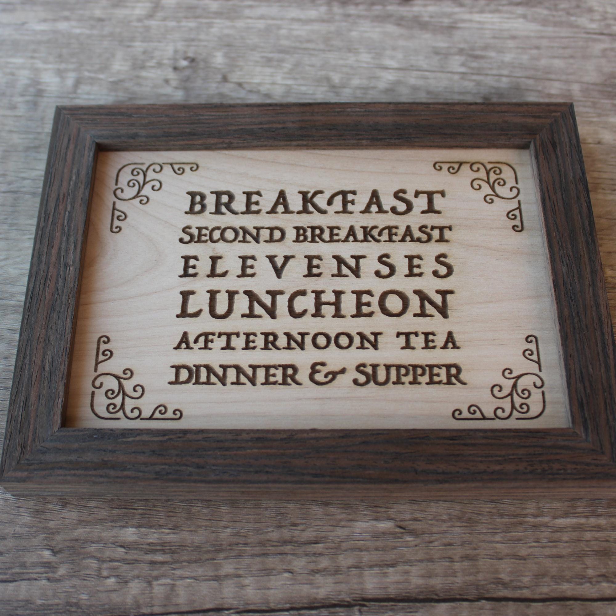 Hobbit Meal Sign Wall Art Home Decor Kitchen Wall Display Frame Wood ...
