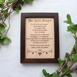 Oración grabada con el Padre Nuestro, arte de pared, decoración cristiana, placa del Padre Nuestro, regalo cristiano, decoración cristiana para el hogar. imagen 6