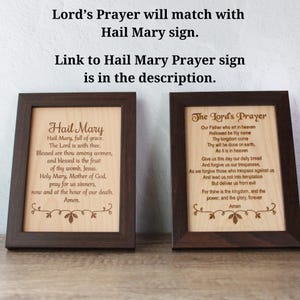 Oración grabada con el Padre Nuestro, arte de pared, decoración cristiana, placa del Padre Nuestro, regalo cristiano, decoración cristiana para el hogar. imagen 8