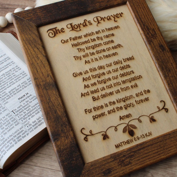 The Lord's Prayer Engraved Our Father Prayer Lords Prayer Wall Hanging Christian Decor Gods Daily Prayer Jesus Prayer Hallowed Be Thy Name