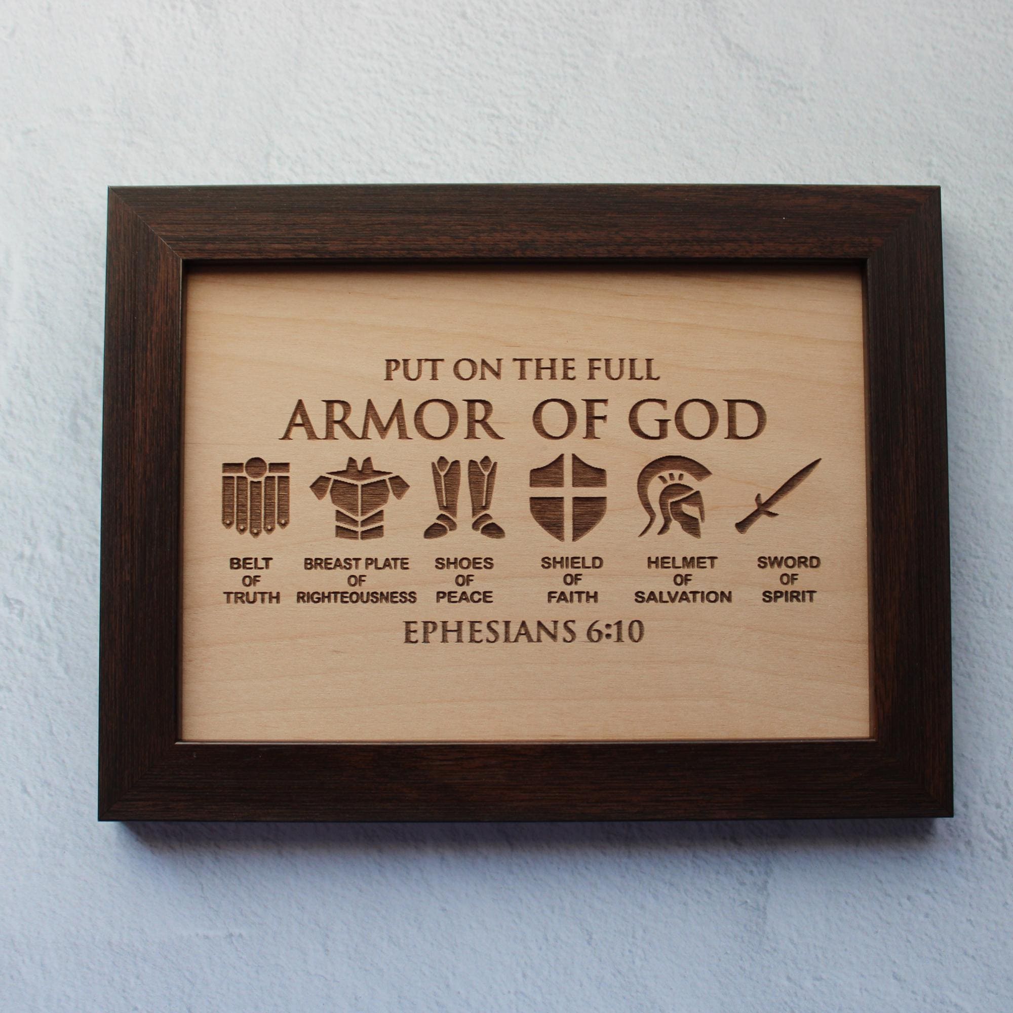 The Armor Of God Sign Decor Full Armor of God Father Gift Fathers Day Gift Women Christian Gifts For Men Ephesians 6:10 Spiritual Warfare