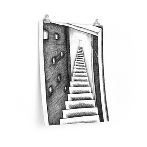 Escalera a Lex / Póster de Arte Oscuro Surrealista