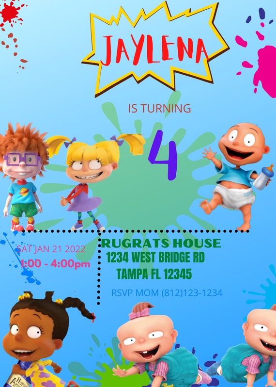 3d Rugrats Birthday Invite Etsy