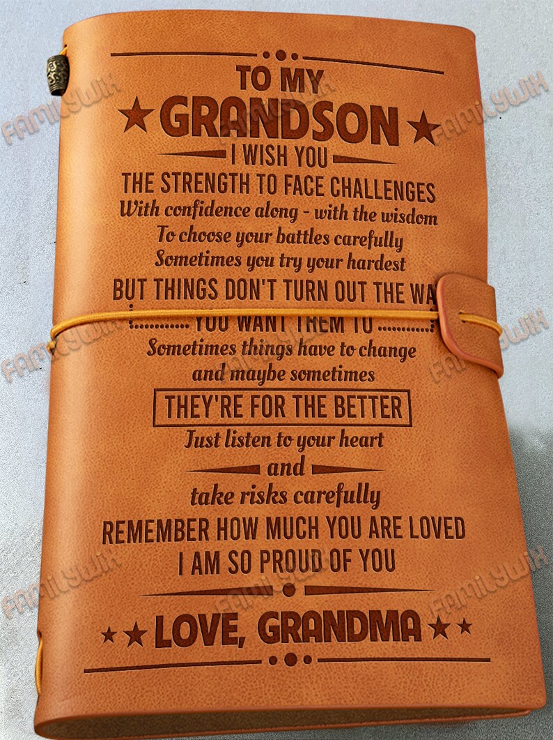 Leather Journal Believe In Yourself Gift for Grandson Etsy