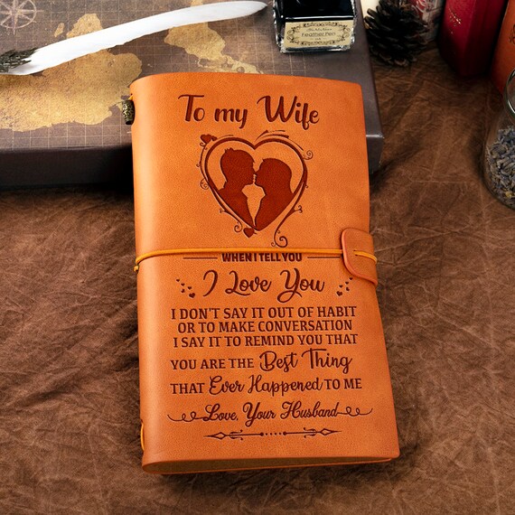 Birthday Gift For My Wife / Leather Journal To Wife I M The Best Me When I M With You Gift For Wife To My Wife Gift From Husband Valentine Gifts 1 Year Birthday Gift Notebooks Un253 Warm - A personalized picnic table wine carrier.