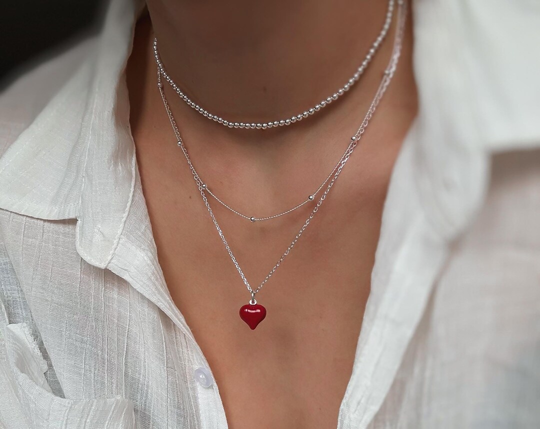 Tuscany Silver Collana con pendente cuore e foglia in argento sterling