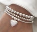 925 Sterling Silver Tube Bracelet w, Sterling Silver Stretch Bracelet, Silver Heart Bracelet, Heart Bracelet, Bracelets, Stacked Bracelets 