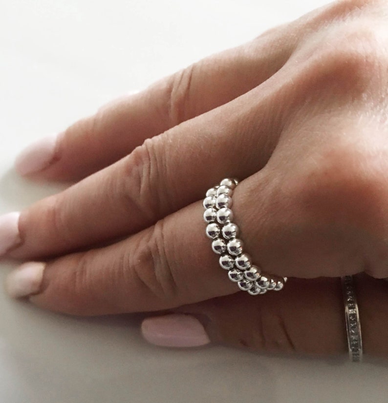 925 Sterling Silver Stretch Ringstacked Ringswomens Rings Etsy