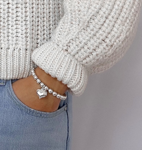 LeCalla Bracciale Con Ciondolo A Cuore In Argento Sterling 925 - Regolabile, Con Rivestimento Anti-ossidazione - Regalo Donna - 2