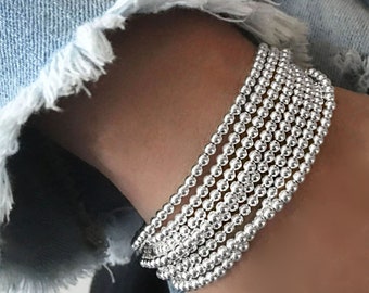 Bracciale elasticizzato, bracciale, braccialetti impilati, braccialetti da donna in argento sterling 925