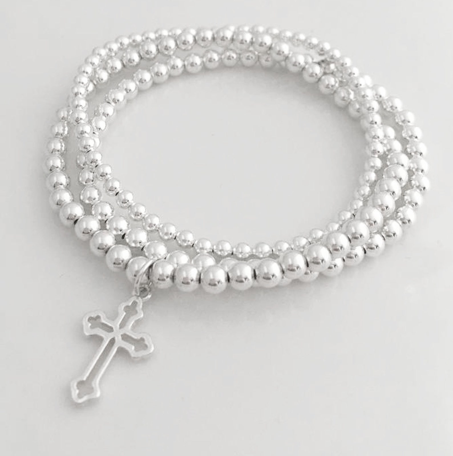925 Sterling Silver Cross Dangle Charm – Religious Pendant, Fits Pandora Bracelets, Nickel-Free