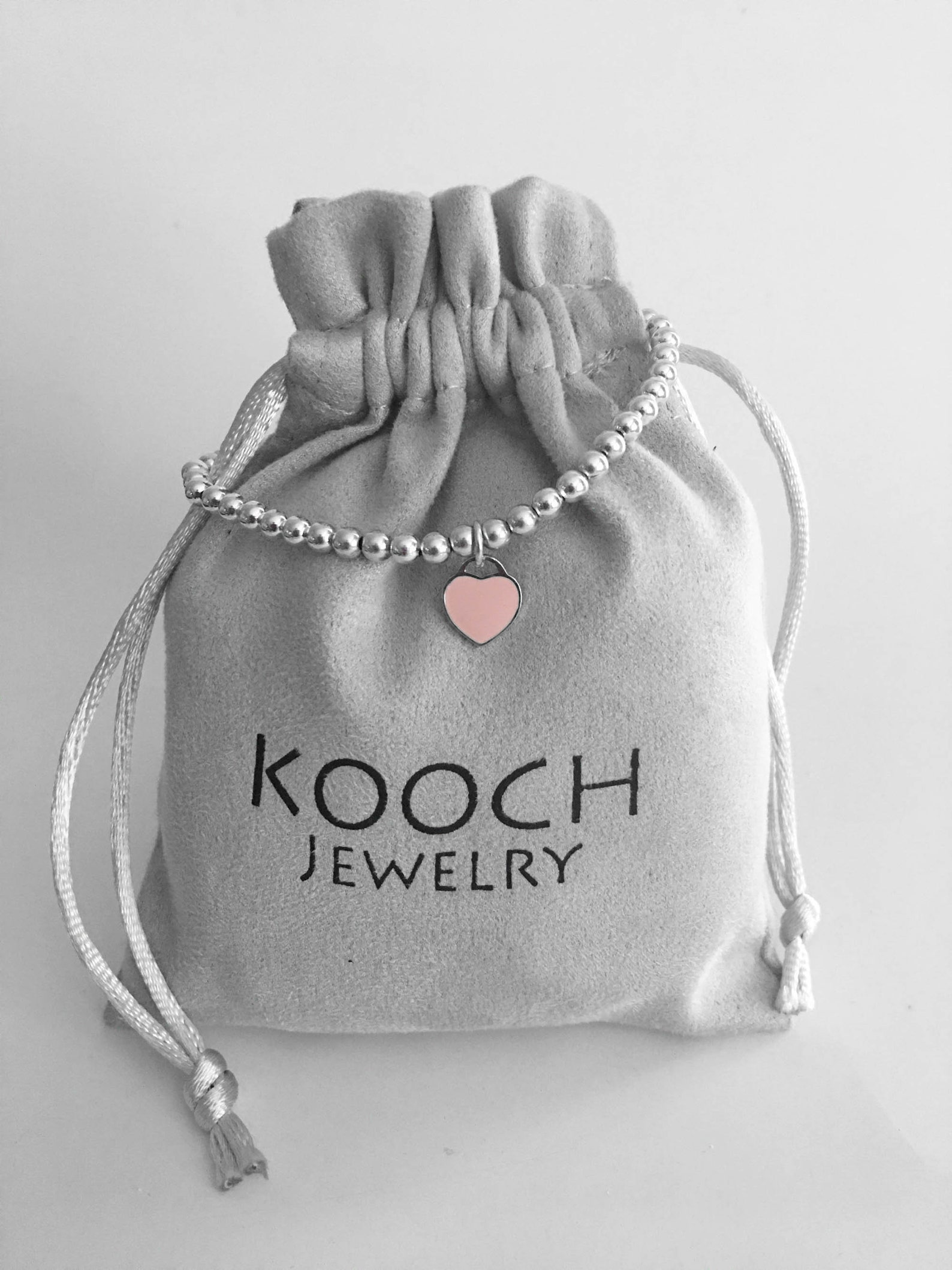 925 Sterling Silver Heart Charm Bracelet Pink Heart Charm Etsy