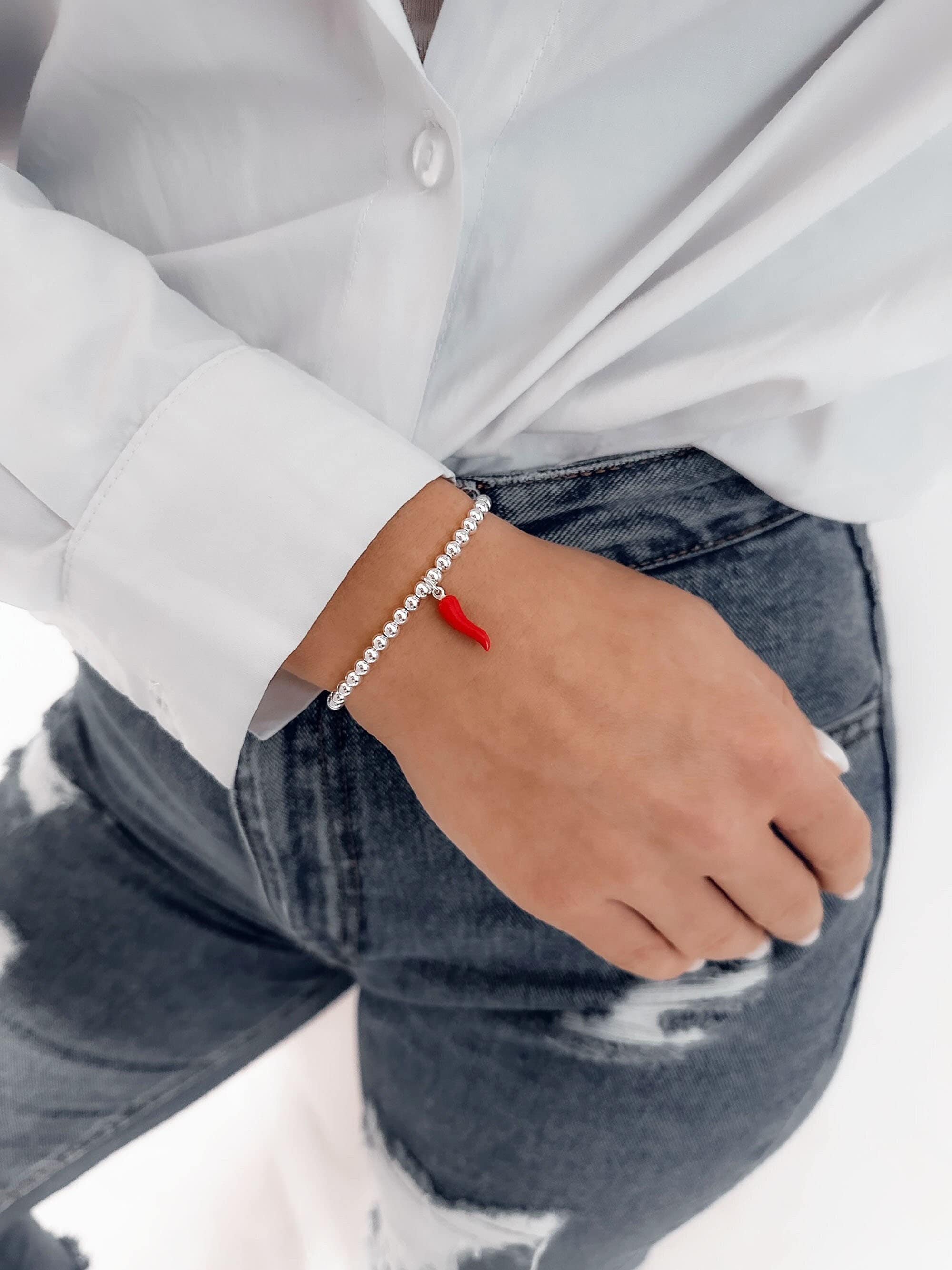 Bracciale Mano Di Fatima In Argento 925 Con Filo Rosso – Regolabile – Portafortuna Unisex - 5