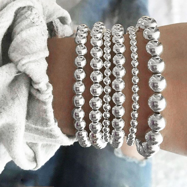 925 Sterlingsilber Stretch Armband, 6mm, 8mm, Bracelet, Stacked Bracelets