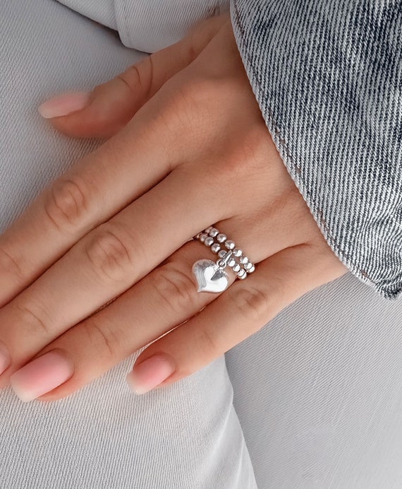 Charm rings sterling silver best sale